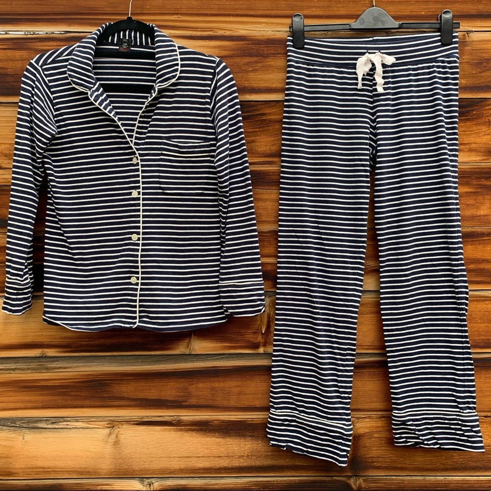J. Crew cotton blend 2 PC striped pajama set